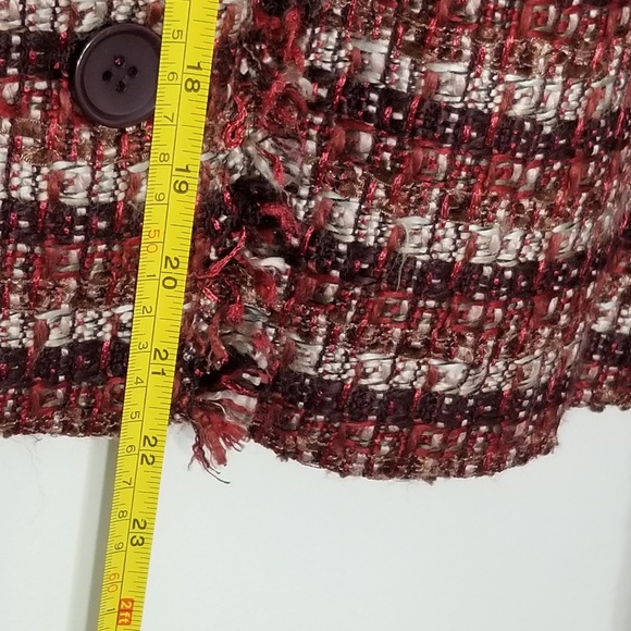 Reitmans| Smoked Red Long Sleeve Tweed Blazer Sz13 - Picture 7 of 8